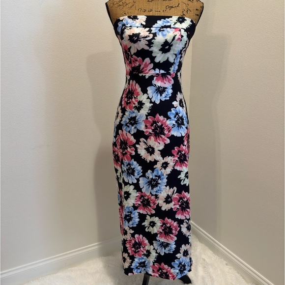 Thalia Floral Mid Strapless Dress - Picture 1 of 8
